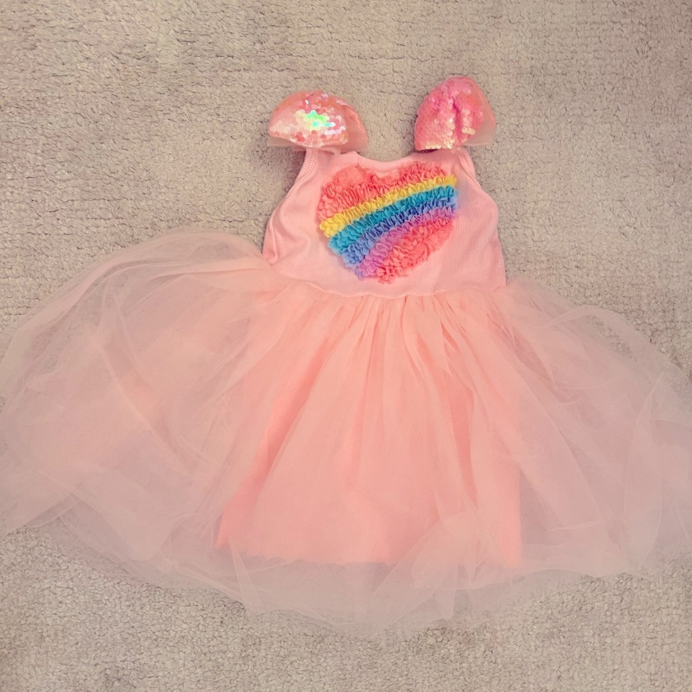 3D RAINBOW HEART TULLE DRESS Lola and the Boys